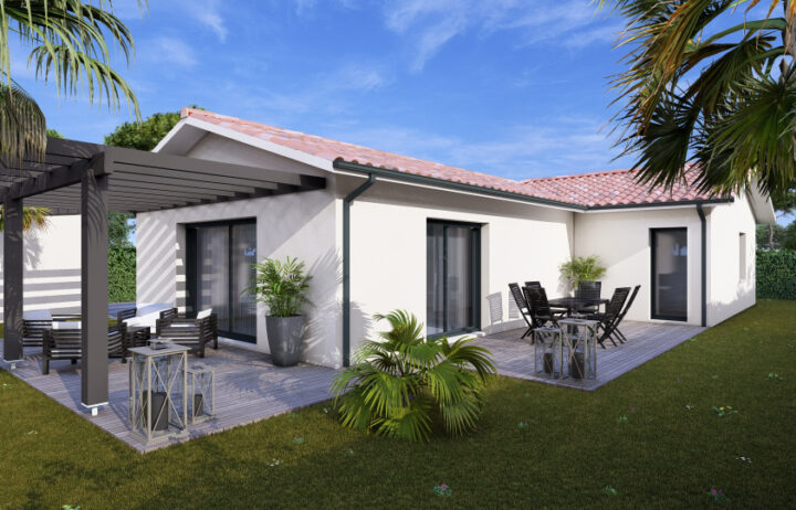 votre maison de 100m2 sur un terrain de 450m2 sur la commune de Le Taillan-Médoc au prix de 385000&euro; avec Alpha Constructions
